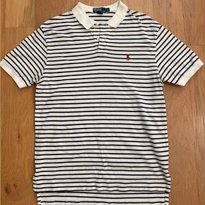 Ralph Lauren Black and White Striped Polo